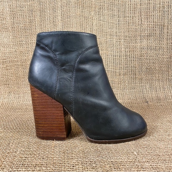 Jeffrey Campbell Boots Bootie Hanger Ankle Gray Leather Stack Heel Sz 6.5 M - Picture 6 of 11